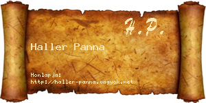 Haller Panna névjegykártya